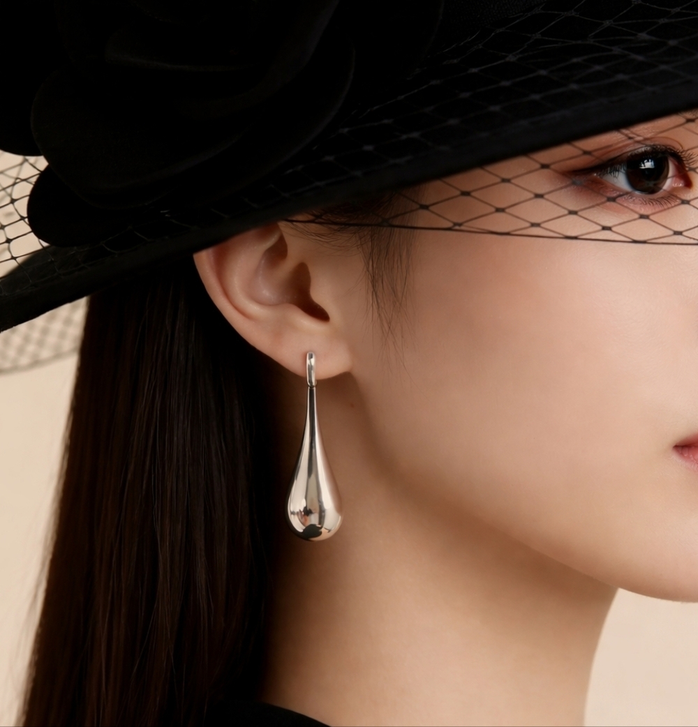 Elegant Sterling Silver Teardrop Earrings